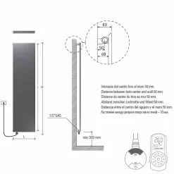 Viadurini Radiators Heizkörper Elektrisch-Vertikale elektrische Strahlungsplatte in Gold Modernes Design bis 1000 W - Eis