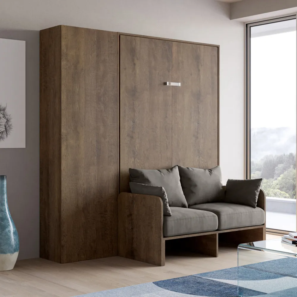 Viadurini Night Design Klappbett-Vertikales französisches Klappbett mit Sofa und Säule - Magiccompare