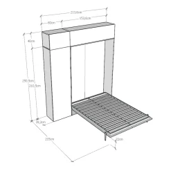 Viadurini Night Design Klappbett-Vertikales Klappbett mit Oberschrank und Säule - Magiccompare