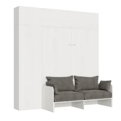 Viadurini Night Design Klappbett-Vertikales Schrankbett mit Sofa, Wandeinheit und Säule - Magiccompare