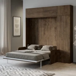 Viadurini Night Design Klappbett-Vertikales Schrankbett mit Sofa, Wandeinheit und Säule - Magiccompare