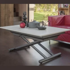 Viadurini Living Tisch Höhenverstellbar-Verwandelbarer Couchtisch mit verstellbarer Höhe bis zu 82 cm, hergestellt in Italien – Rad