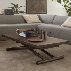 Viadurini Living Tisch Höhenverstellbar-Verwandelbarer Couchtisch aus Metall und Holz Made in Italy - Veneris