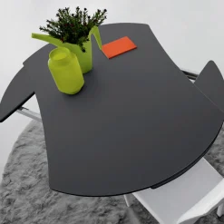 Viadurini Living Tisch Höhenverstellbar-Verwandelbarer Couchtisch aus rundem Esstisch aus Metall und Glas - Giordana