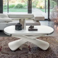 Viadurini Living Tisch Höhenverstellbar-Verwandelbarer Couchtisch aus Metall und Glas Wohnzimmertisch - Giordano