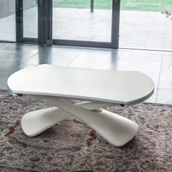 Viadurini Living Tisch Höhenverstellbar-Verwandelbarer Couchtisch aus Metall und Glas Wohnzimmertisch - Giordano