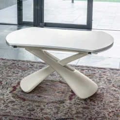 Viadurini Living Tisch Höhenverstellbar-Verwandelbarer Couchtisch aus Metall und Glas Wohnzimmertisch - Giordano