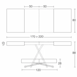 Viadurini Living Tisch Höhenverstellbar-Verwandelnder Couchtisch aus Holz und Metall Made in Italy - Patroclo