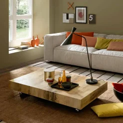 Viadurini Living Tisch Höhenverstellbar-Verwandelnder Couchtisch aus Holz und Schwarzmetall Made in Italy - Niverio