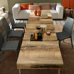 Viadurini Living Tisch Höhenverstellbar-Verwandelnder Couchtisch aus Holz und Schwarzmetall Made in Italy - Niverio