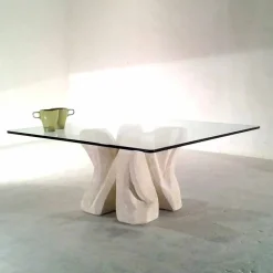 Viadurini Living Couchtische Aus Stein-Viereckiger Couchtisch aus Stein und Kristall in modernem Design Kos