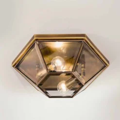 Il Fanale Vintage Deckenleuchten-Vintage Deckenlampe aus brüniertem Messing und Glas 2 Größen - Hardcover von