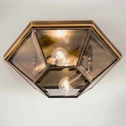 Il Fanale Vintage Deckenleuchten-Vintage Deckenlampe aus brüniertem Messing und Glas 2 Größen - Hardcover von