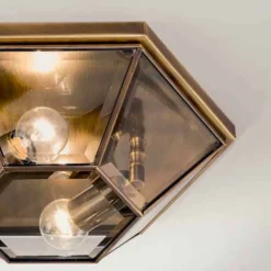 Il Fanale Vintage Deckenleuchten-Vintage Deckenlampe aus brüniertem Messing und Glas 2 Größen - Hardcover von