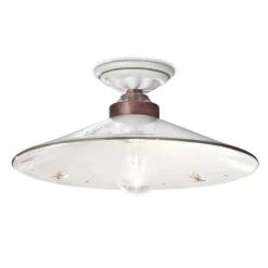 Ferroluce Vintage Deckenleuchten-Vintage Deckenlampe aus Keramik und handgefertigtem Eisen in 3 Größen - Asti