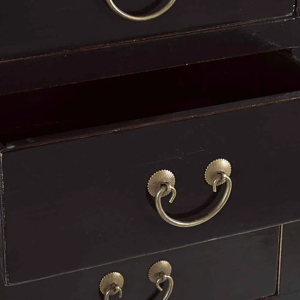 Viadurini Living Konsolentisch Flur-Vintage Design Black Elm Wood Konsolentisch 5 Schubladen Homemotion - Sonten