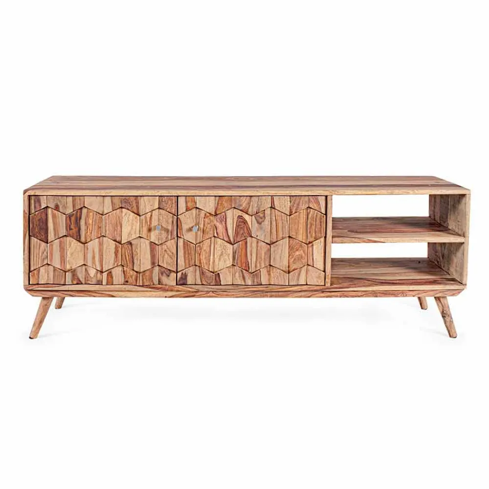 Viadurini Living Tv-Möbel-Vintage Design Holz TV-Ständer mit Homemotion Stahlknöpfen - Ventador