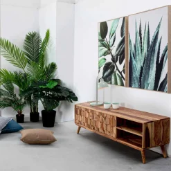 Viadurini Living Tv-Möbel-Vintage Design Holz TV-Ständer mit Homemotion Stahlknöpfen - Ventador