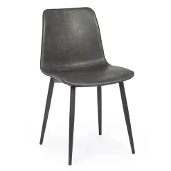 Viadurini Living Vintage Stühle-Vintage Design Küchen- oder Wohnzimmerstuhl aus Stahl und Kunstleder 2 Stück - Rekko