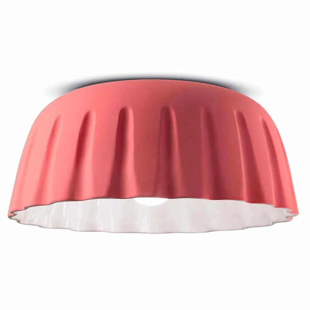 Ferroluce Vintage Deckenleuchten-Vintage Design Keramik Deckenleuchte Made in Italy - Madame Grès