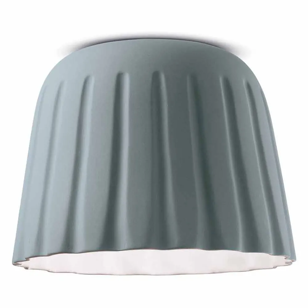 Ferroluce Vintage Deckenleuchten-Vintage Design Keramik Deckenleuchte Made in Italy - Madame Grès