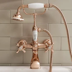 Viadurini Bathroom Badewannearmaturen-Vintage Design Messing Badewannengruppe Made in Italy - Klarisa