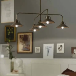 Il Fanale Pendelleuchten Vintage-Vintage 5-flammige Hängelampe aus Luxusmessing - Cascina von