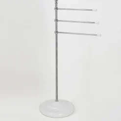 Viadurini Bathroom Badetuchhalter-Vintage Handtuchständer mit 3 Armen aus Messing und Keramik - Lyon