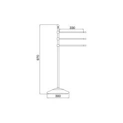 Viadurini Bathroom Badetuchhalter-Vintage Handtuchständer mit 3 Armen aus Messing und Keramik - Lyon