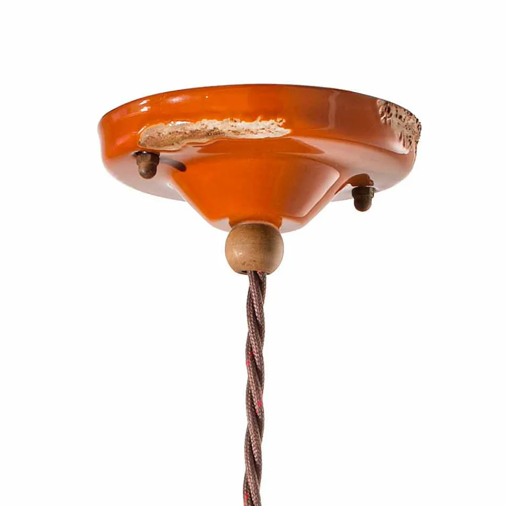 Ferroluce Pendelleuchten Vintage-Vintage Hängelampe aus Keramik Cameron im Retro Style