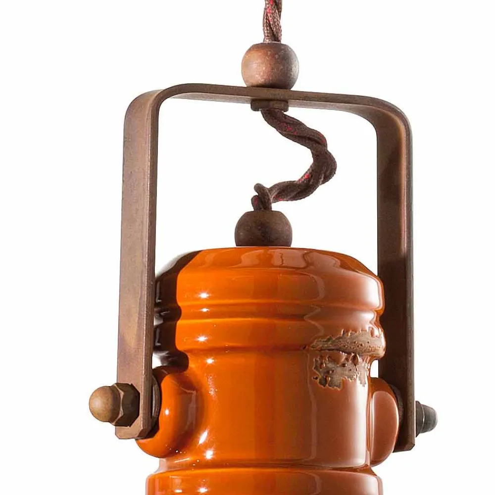 Ferroluce Pendelleuchten Vintage-Vintage Hängelampe aus Keramik Cameron im Retro Style