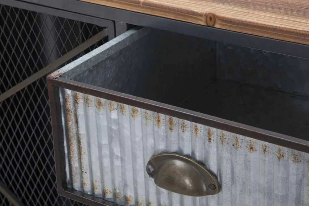 Viadurini Living Sideboards-Vintage Industrial Design Wohnzimmer Sideboard aus Eisen und Holz - Akimi