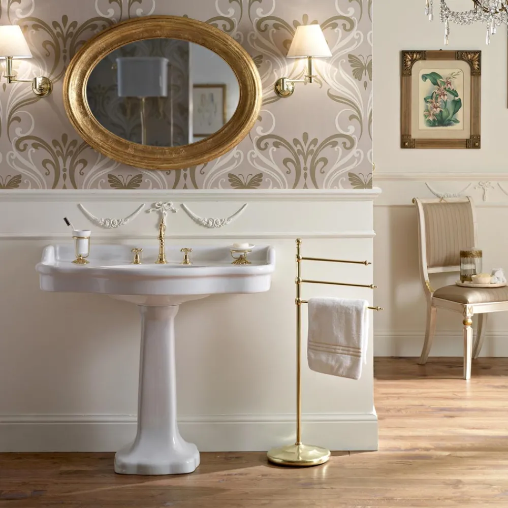 Viadurini Bathroom Vintage Waschbecken|Keramikwaschbecken-Vintage Keramik Badezimmer Konsole auf Colonna, Made in Italy - Paulina