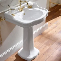 Viadurini Bathroom Vintage Waschbecken|Keramikwaschbecken-Vintage Keramik Badezimmer Konsole auf Colonna, Made in Italy - Paulina