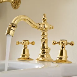 Viadurini Bathroom Bidetarmaturen-Vintage 3-Loch-Bidetarmaturen aus Vintage-Messing Made in Italy - Ursula