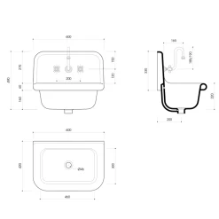 Viadurini Bathroom Vintage Waschbecken|Farbige Waschbecken-Vintage rechteckige Wandwaschbecken aus Keramik mit abgehängter Struktur, Jim