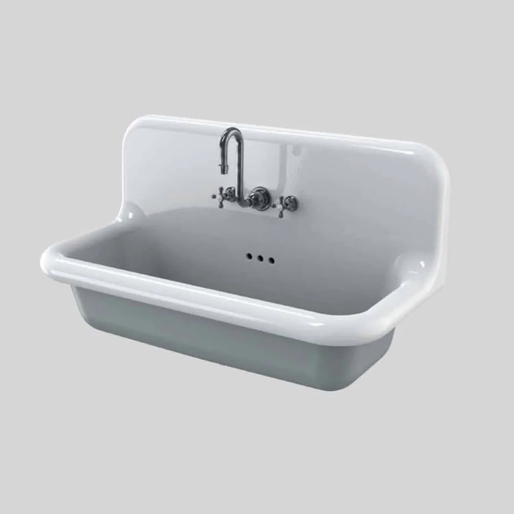 Viadurini Bathroom Vintage Waschbecken|Farbige Waschbecken-Vintage rechteckige Wandwaschbecken aus Keramik, Henry