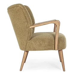 Viadurini Living Klassische Sessel-Vintage Rubberwood Sessel und Sitzfläche und Armlehnen in Wolloptik - Patrizia