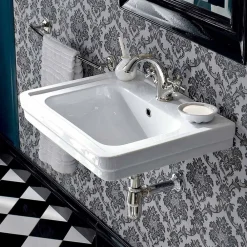 Viadurini Bathroom Keramikwaschbecken-Vintage Style Wandbehang Waschbecken aus weißer Keramik Made in Italy - Marwa