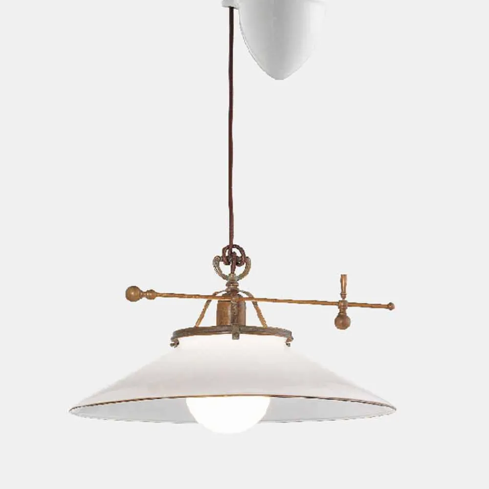 Il Fanale Pendelleuchten Vintage-Vintage Ups and Downs Lampe aus Muranoglas und Messing - Country von