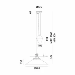 Il Fanale Pendelleuchten Vintage-Vintage Ups and Downs Lampe aus Muranoglas und Messing - Country von