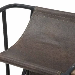 Viadurini Living Moderne Couchtische-Vintage Zeitungstisch aus Eisen und Kunstleder - Merica