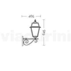 Viadurini Lighting Garten-Wandlampen-Vintage-Außenwandleuchte aus Aluminium und Glas, hergestellt in Italien – Doroty