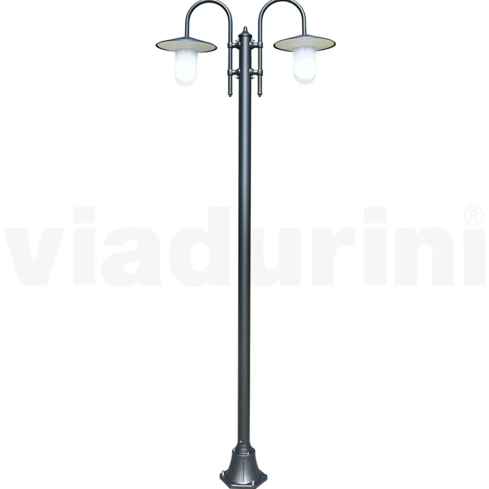 Viadurini Lighting Gartenlampion-Vintage-Gartenlampe mit 2 Lichtern aus Aluminium, hergestellt in Italien – Belen