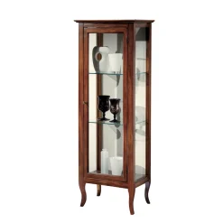 Viadurini Classic Vitrinen-Vitrine mit Glasböden und gepolsterter Rückseite, hergestellt in Italien – Assur