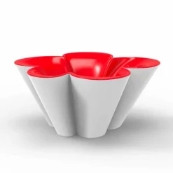 Vondom Gartenideen-Agatha Tisch und Blumentopf aus Polyethylen, modernes Design