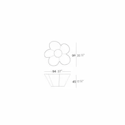 Vondom Gartenideen-Agatha Tisch und Blumentopf aus Polyethylen, modernes Design