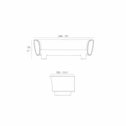 Vondom Gartensofas-Bum Bum schwarz lackiertes Outdoor Sofa, modernes Design