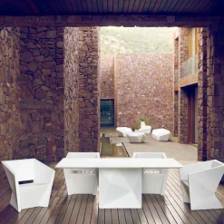 Vondom Sessel Kunststoff-Faz weiß lackierter Outdoor-Sessel, modernes Design