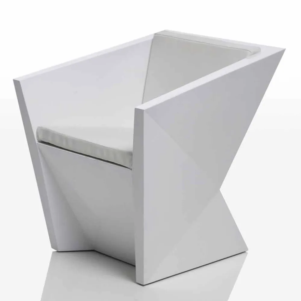 Vondom Sessel Kunststoff-Faz weiß lackierter Outdoor-Sessel, modernes Design